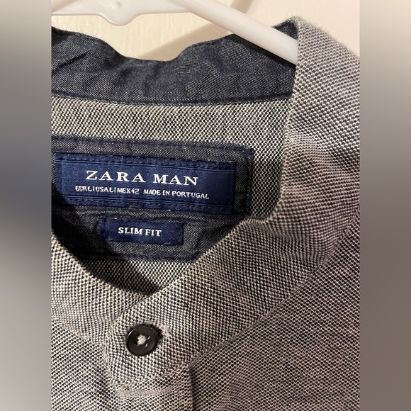 Zara slim fit men’s shirt size Medium gray color - Picture 8 of 8